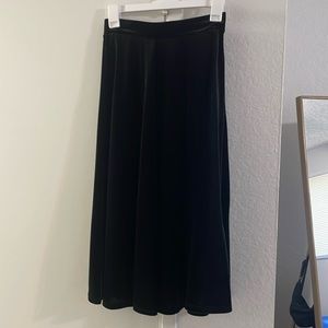 Black velvet skirt
